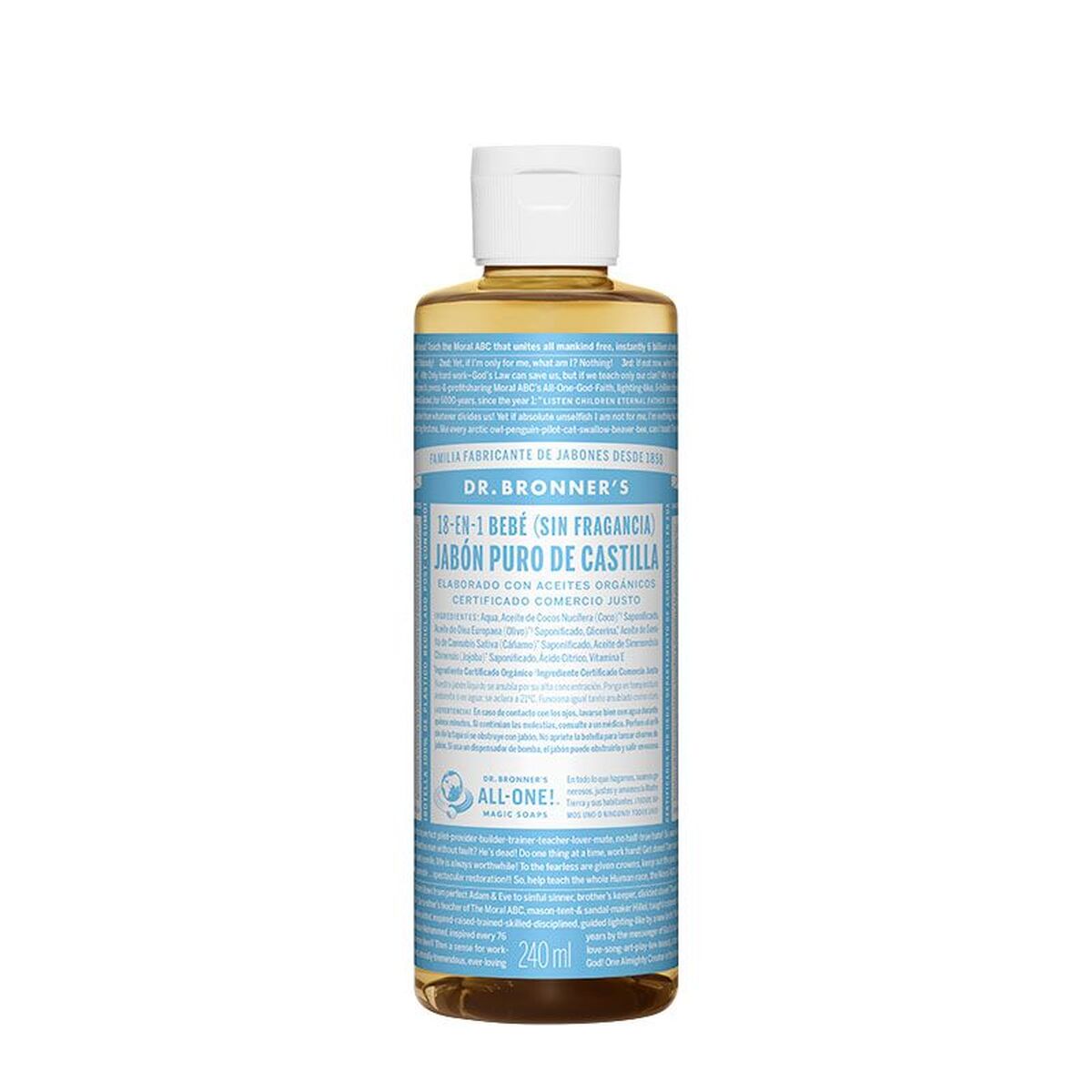 Săpun Lichid Dr Bronner's 240 ml Neutru - Bebelus, Igienă și îngrijire