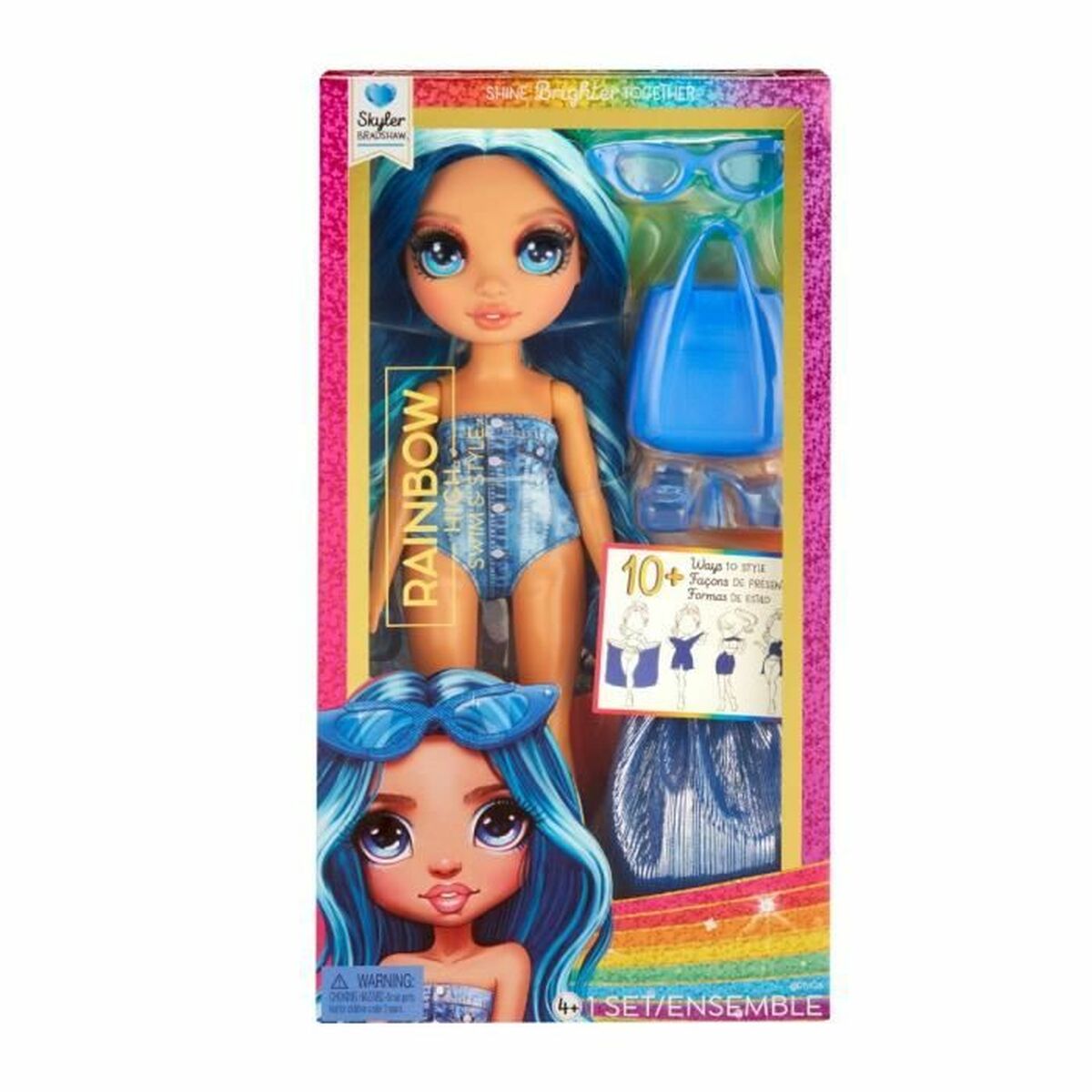 Păpușă bebeluș Rainbow High Swim & Style Doll - Skyler (Blue) - Jucarii si jocuri, Păpuși și accesorii