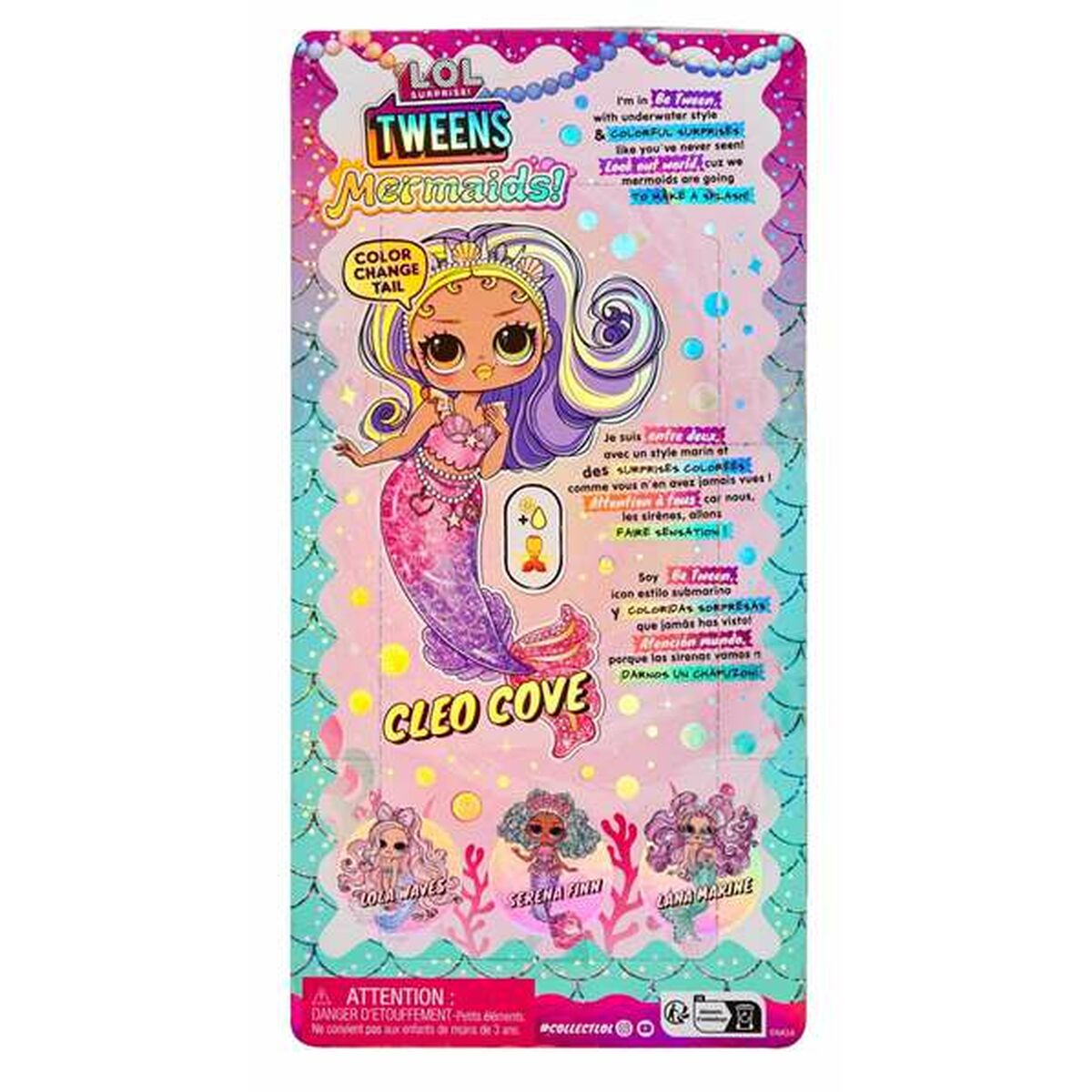 Păpușă LOL Surprise! Cleo Cove 25,4 x 12,7 x 6,35 cm Sirenă - Jucarii si jocuri, Păpuși și accesorii