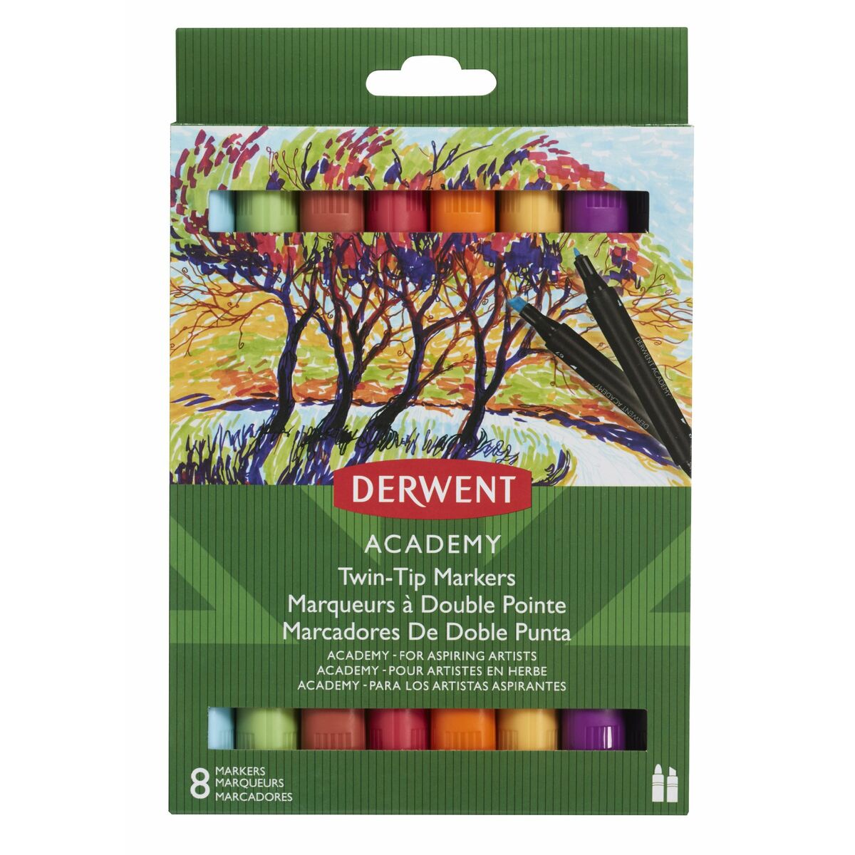 Set de Carioci DERWENT Academy Multicolor Cu două capete 8 Piese - Birou și papetărie, Pixuri, creioane și articole de scris