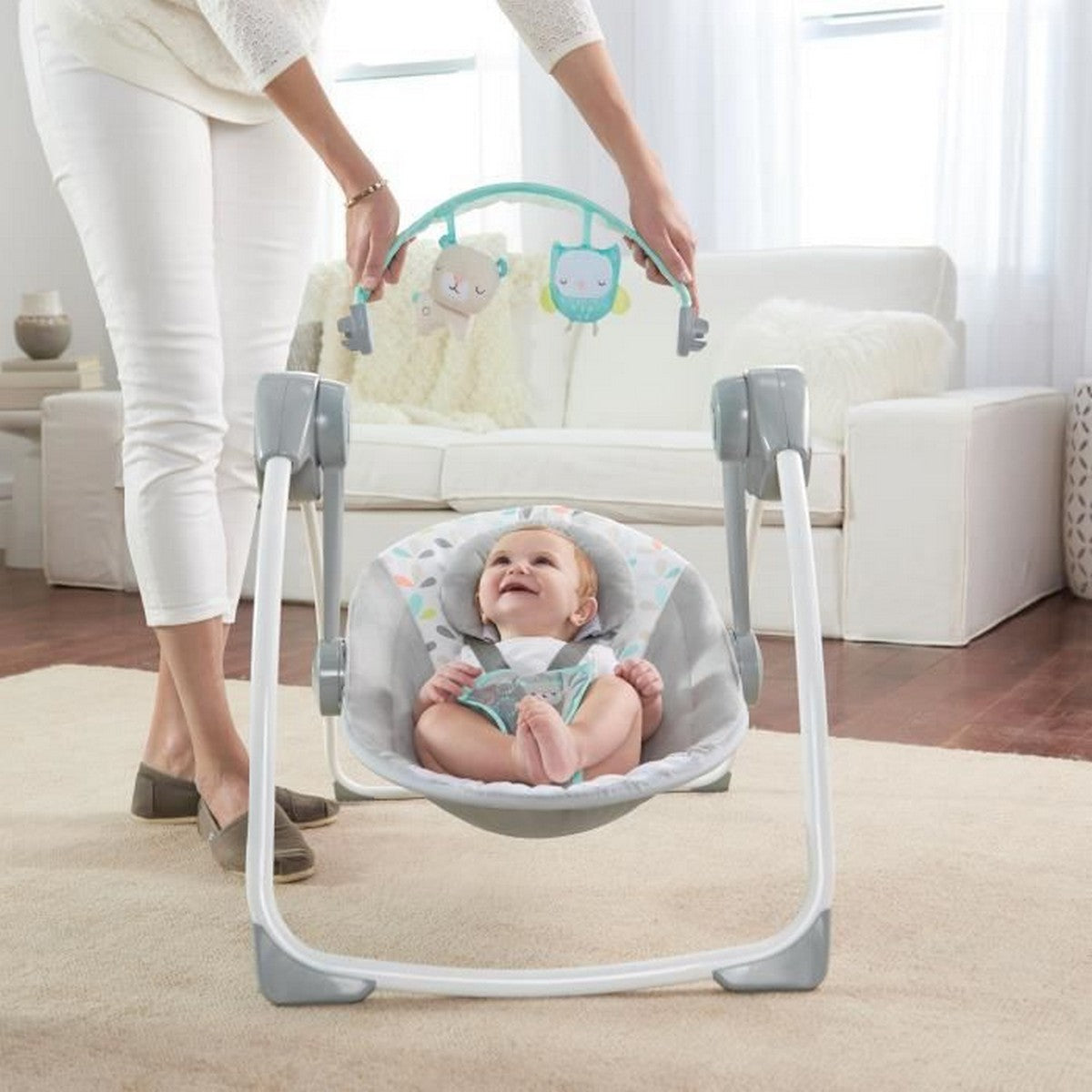 Balansoar Ingenuity Comfort 2 Go ™ Compact Swing Fanciful Forest - Bebelus, Activitate și divertisment