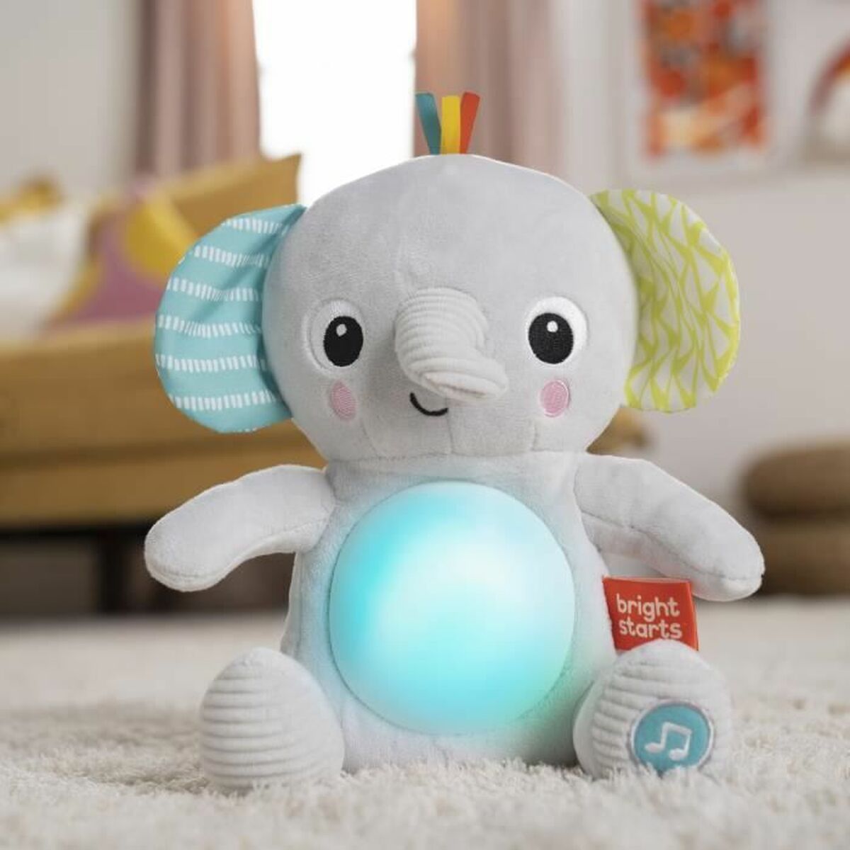 Elefant de Pluș Bright Starts (FR) - Bebelus, Jucăriile copilăriei timpurii