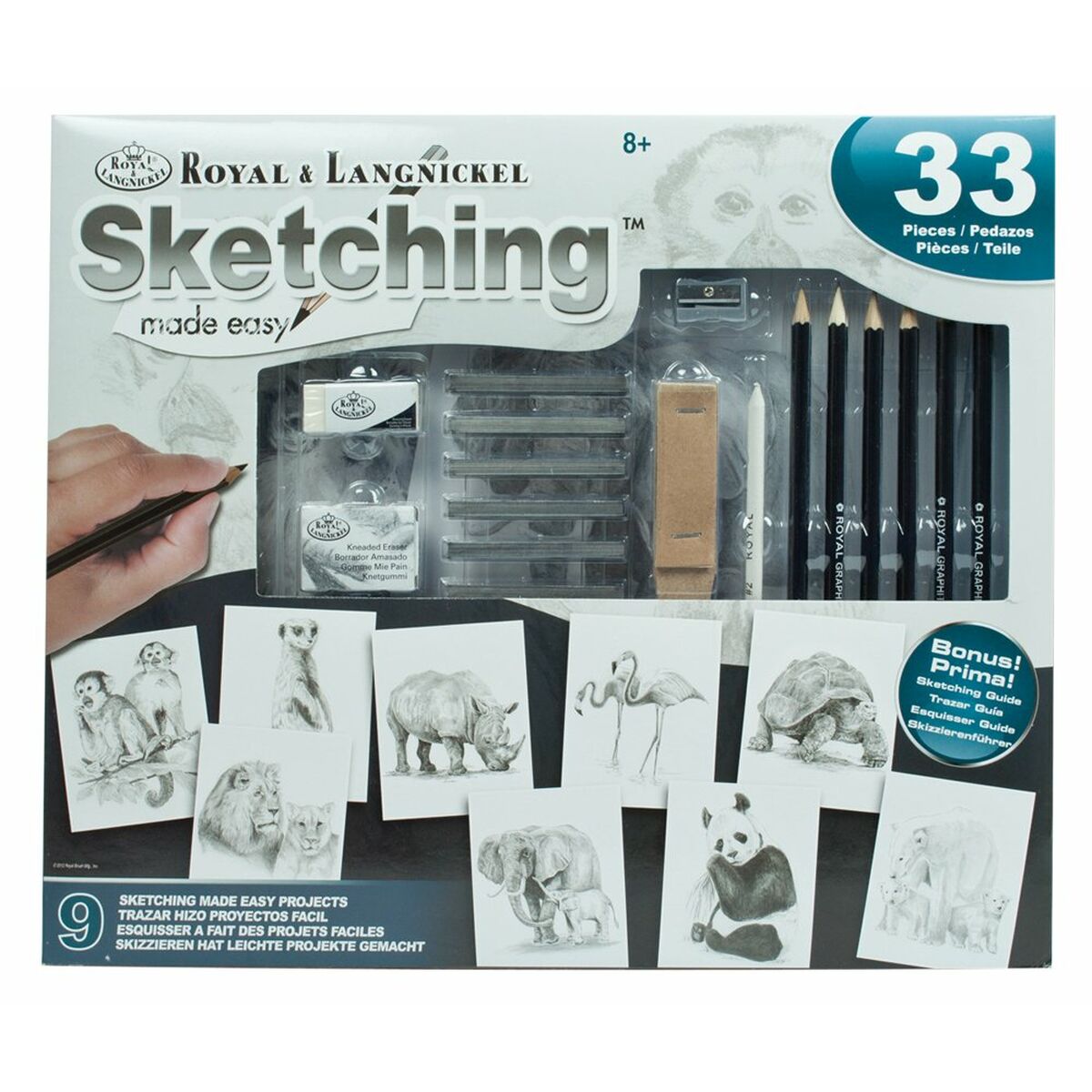 Set pentru desen Royal & Langnickel SKETCHING MADE EASY 33 Piese - Birou și papetărie, Arte și Meserii