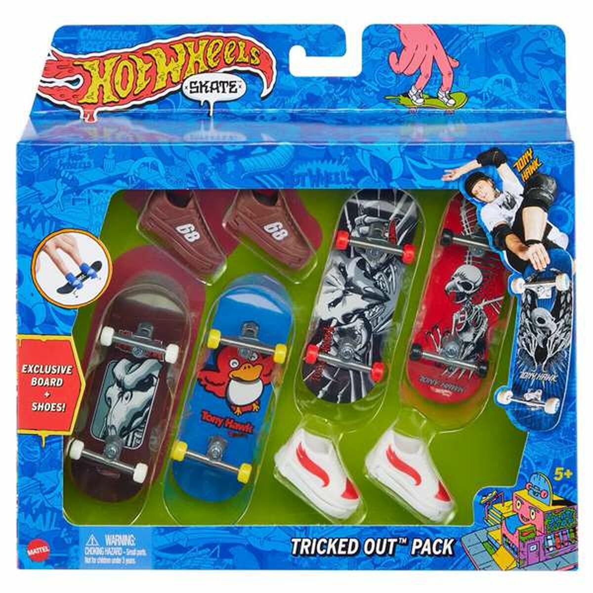 Skateboard jucărie pentru degete Hot Wheels 8 Piese - Jucarii si jocuri, Vehicule