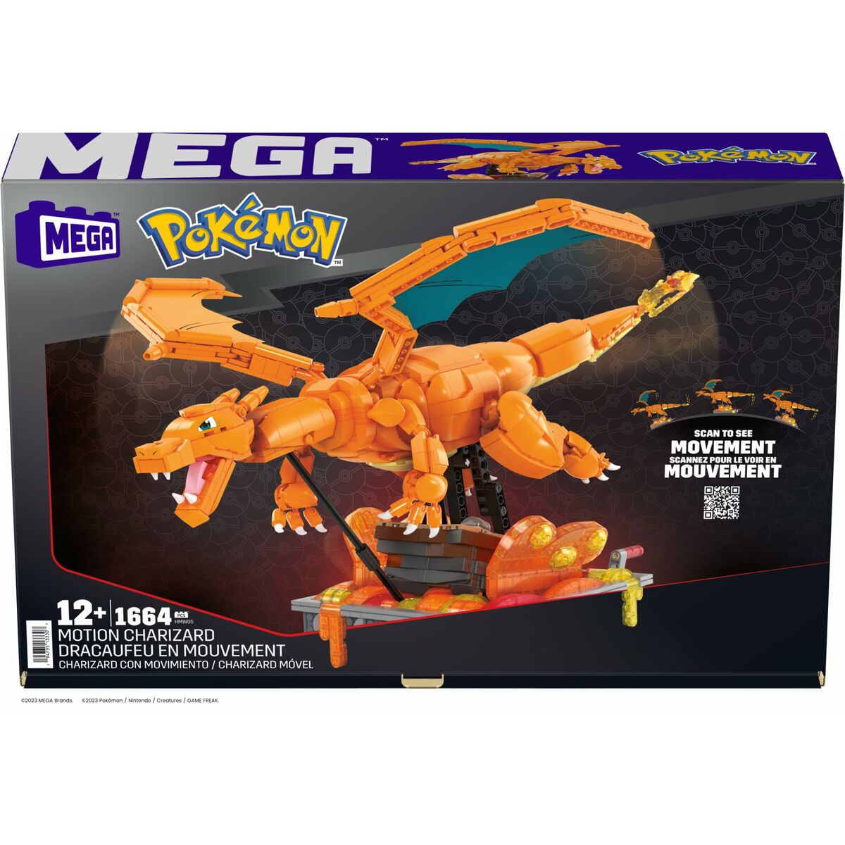 Kit de construcție Pokémon Mega Construx - Motion Charizard 1664 Piese - Jucarii si jocuri