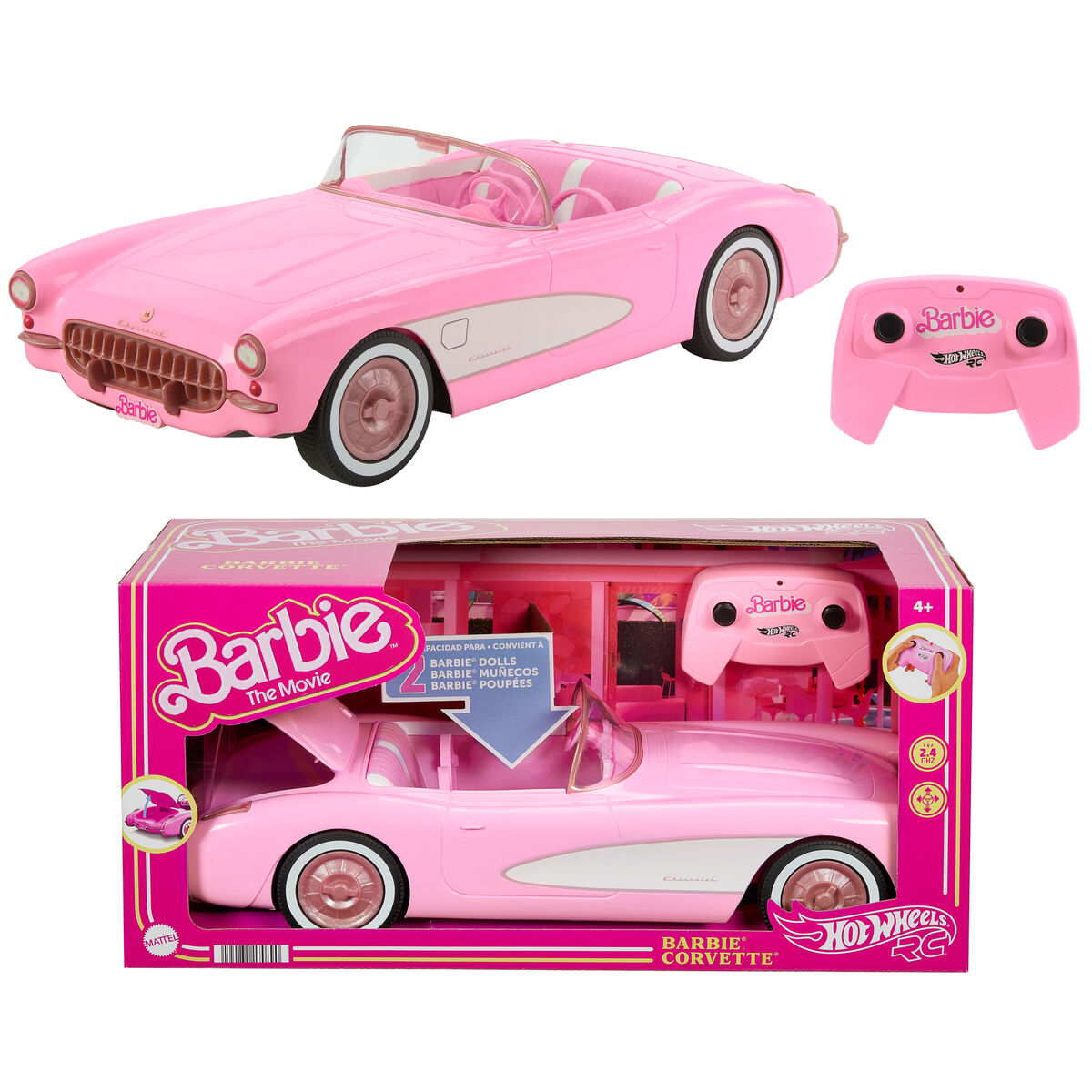 Vehicul Barbie The Movie Hot Wheels RC Corvette - Jucarii si jocuri, Păpuși și accesorii