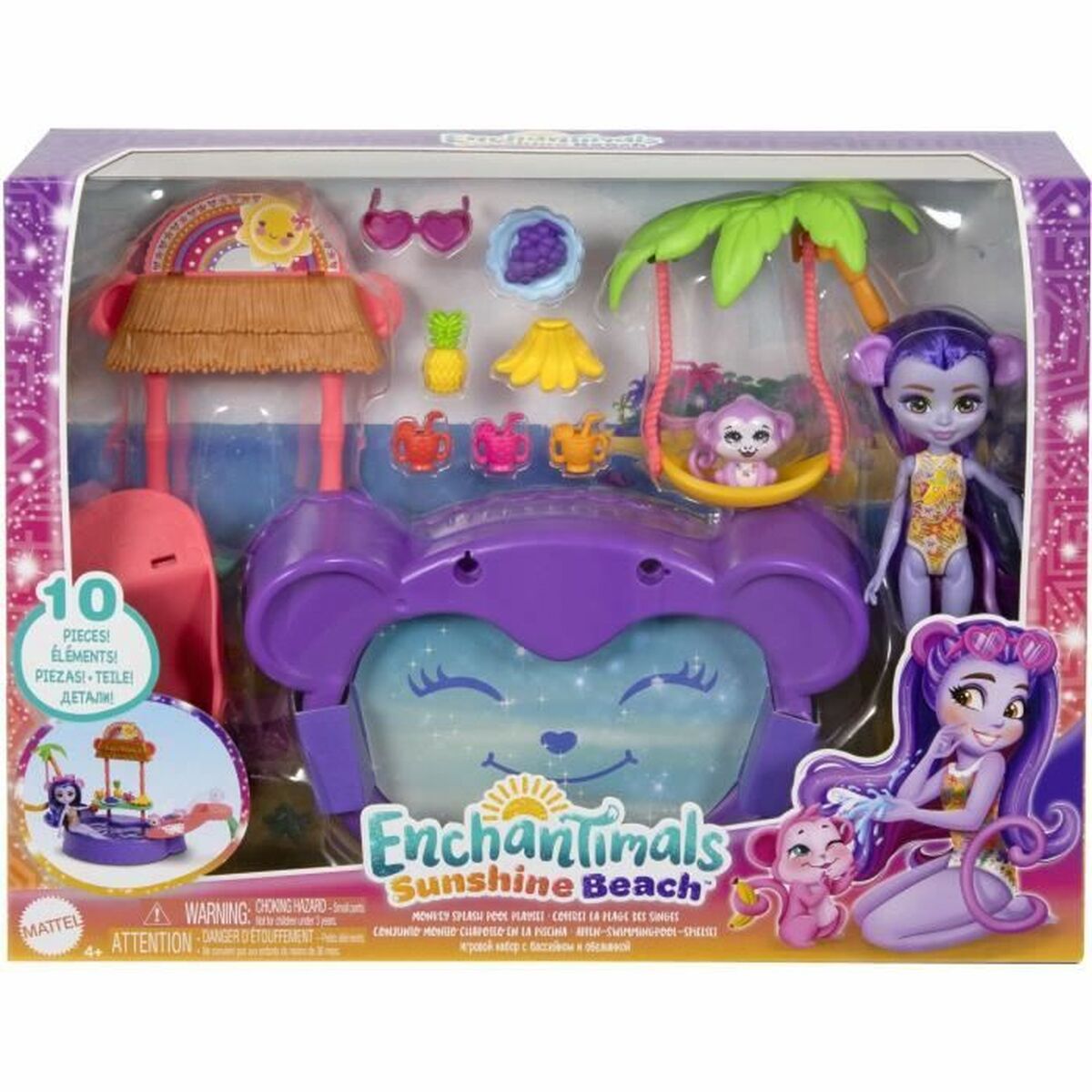 Set de păpuși Enchantimals PISCINE DES SINGES - Jucarii si jocuri, Păpuși și figurine