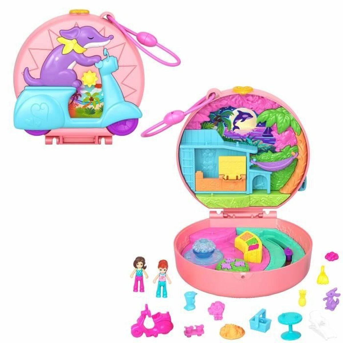 Păpușă bebeluș cu accesorii Polly Pocket Moped Adventure - Jucarii si jocuri, Păpuși și accesorii