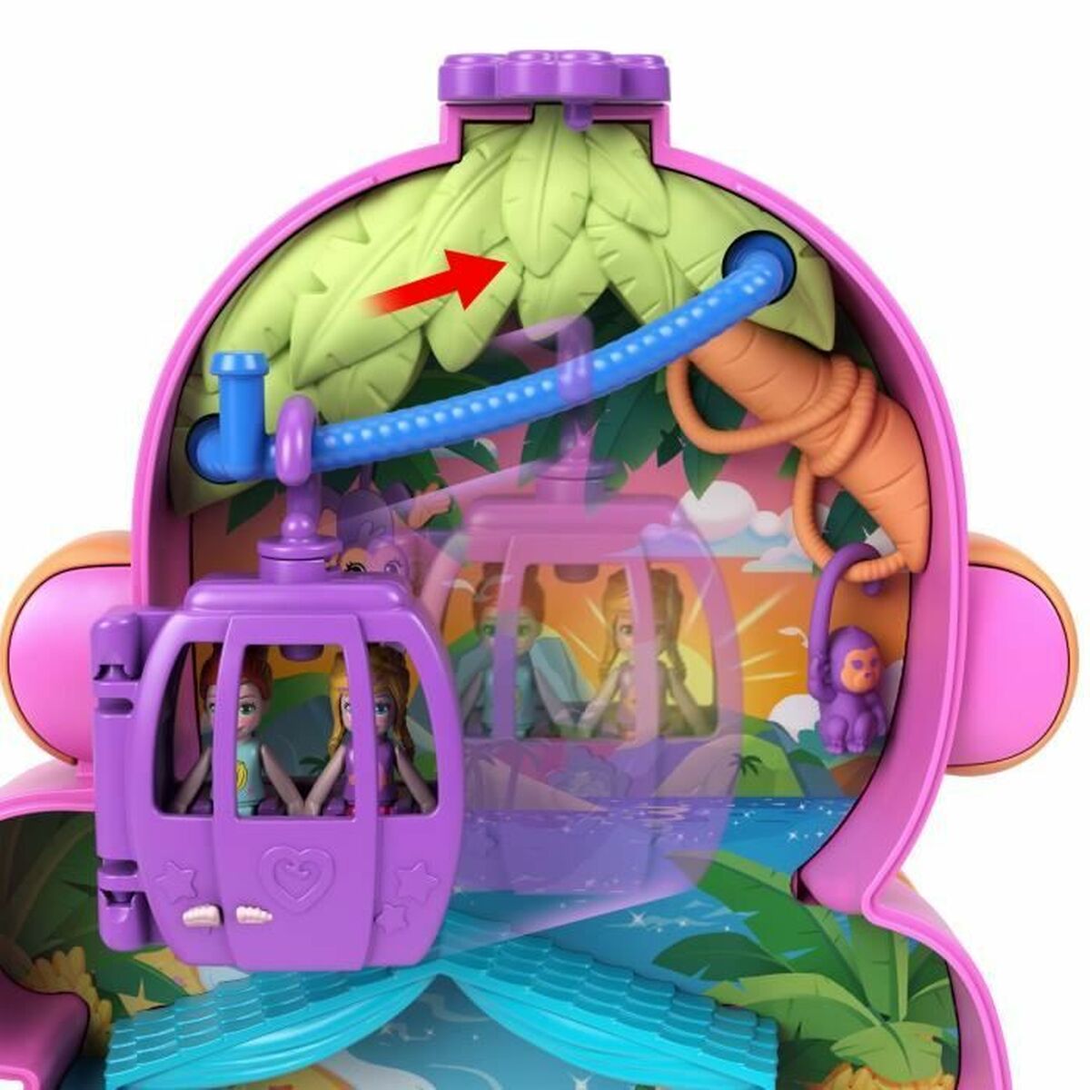 Păpușă bebeluș cu accesorii Polly Pocket Mommy Monkey and Baby - Jucarii si jocuri, Păpuși și accesorii