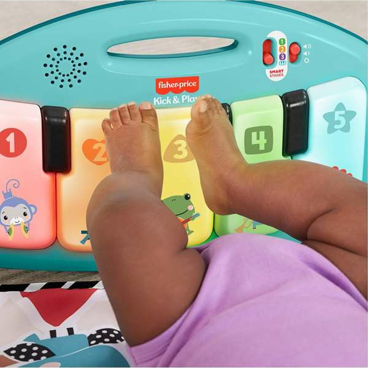 Saltea de joacă Fisher Price Kick and Play Zornăitoare Pian ES - Bebelus, Activitate și divertisment