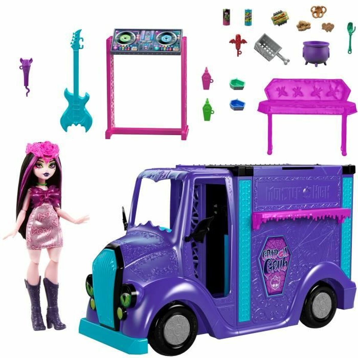 Păpușă bebeluș cu accesorii Monster High Tour Bus Rock Sang-sationnel - Jucarii si jocuri, Păpuși și accesorii