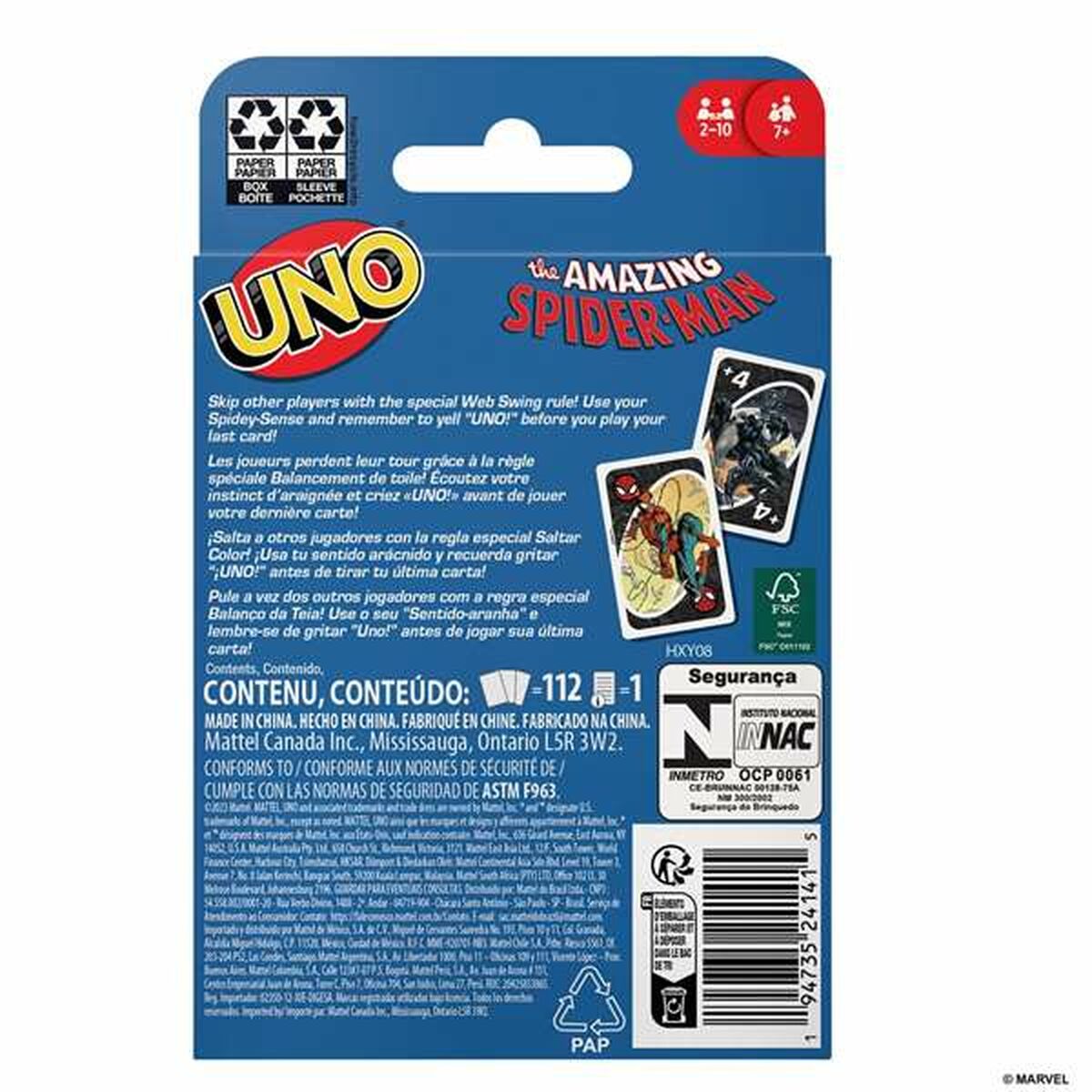 Jocuri de cărți Mattel UNO Spiderman - Jucarii si jocuri, Jocuri și accesorii
