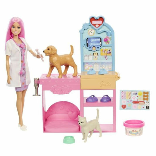 Playset Barbie Veterinarian Clinic 15 Piese - Jucarii si jocuri, Păpuși și figurine