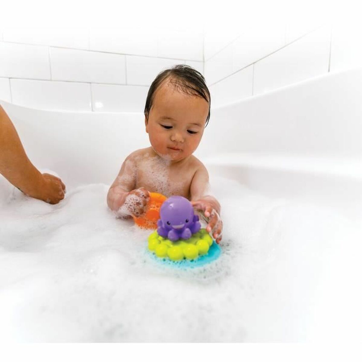 Piramidă de Echilibrare Infantino Octopus bath pyramid - Bebelus, Jucăriile copilăriei timpurii