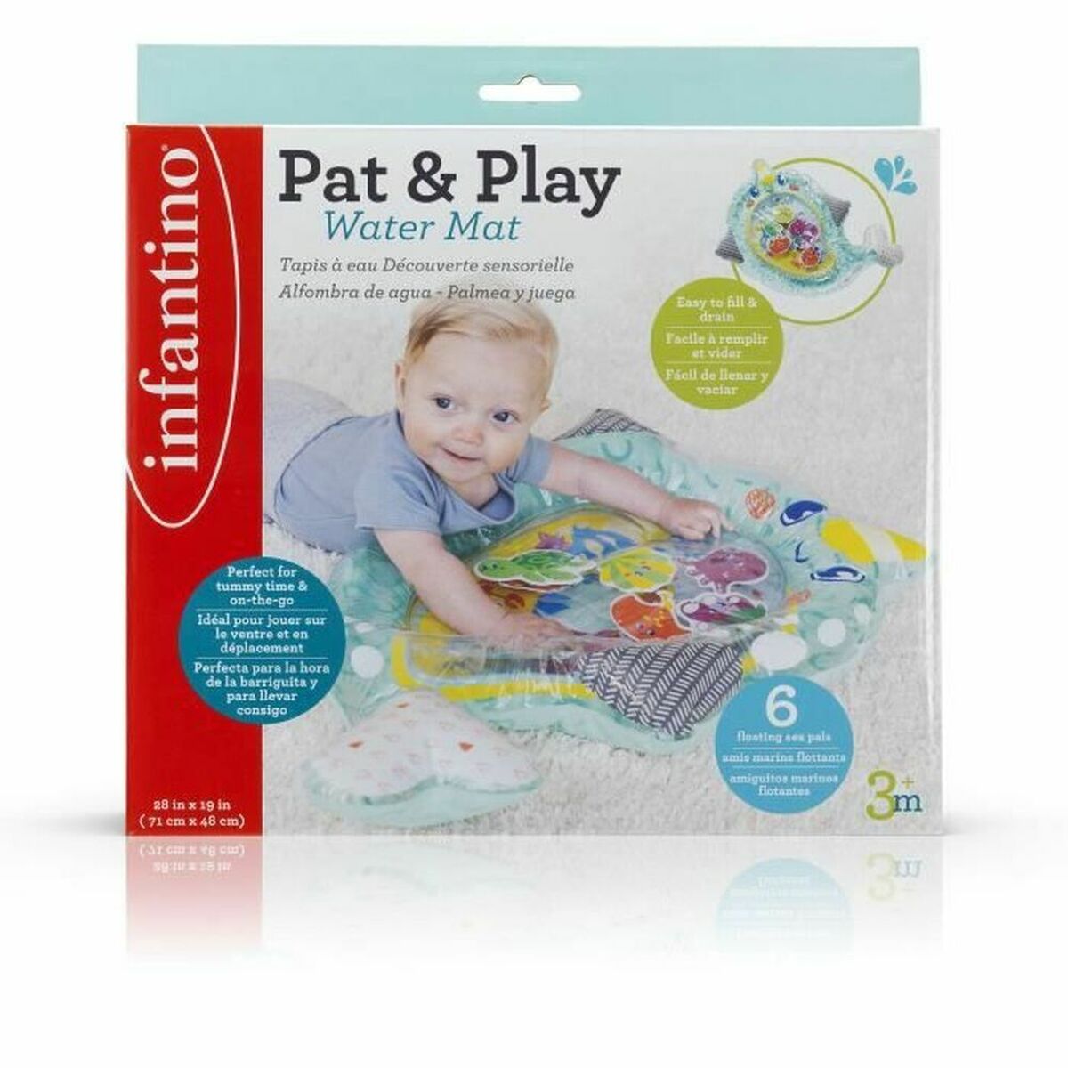 Covoraș pentru jocuri gonflabil cu apă pentru bebeluși Infantino Sea Unicorn 71 x 48 cm - Bebelus, Activitate și divertisment