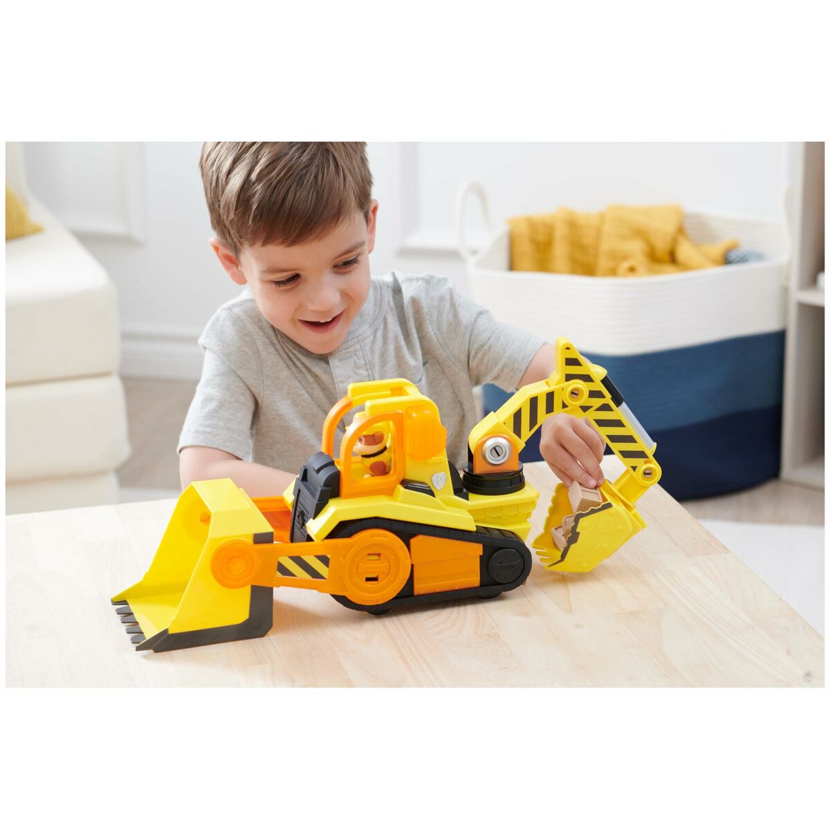 Camion Excavator cu Cupă Întoarsă The Paw Patrol Deluxe Rubble - Jucarii si jocuri, Vehicule