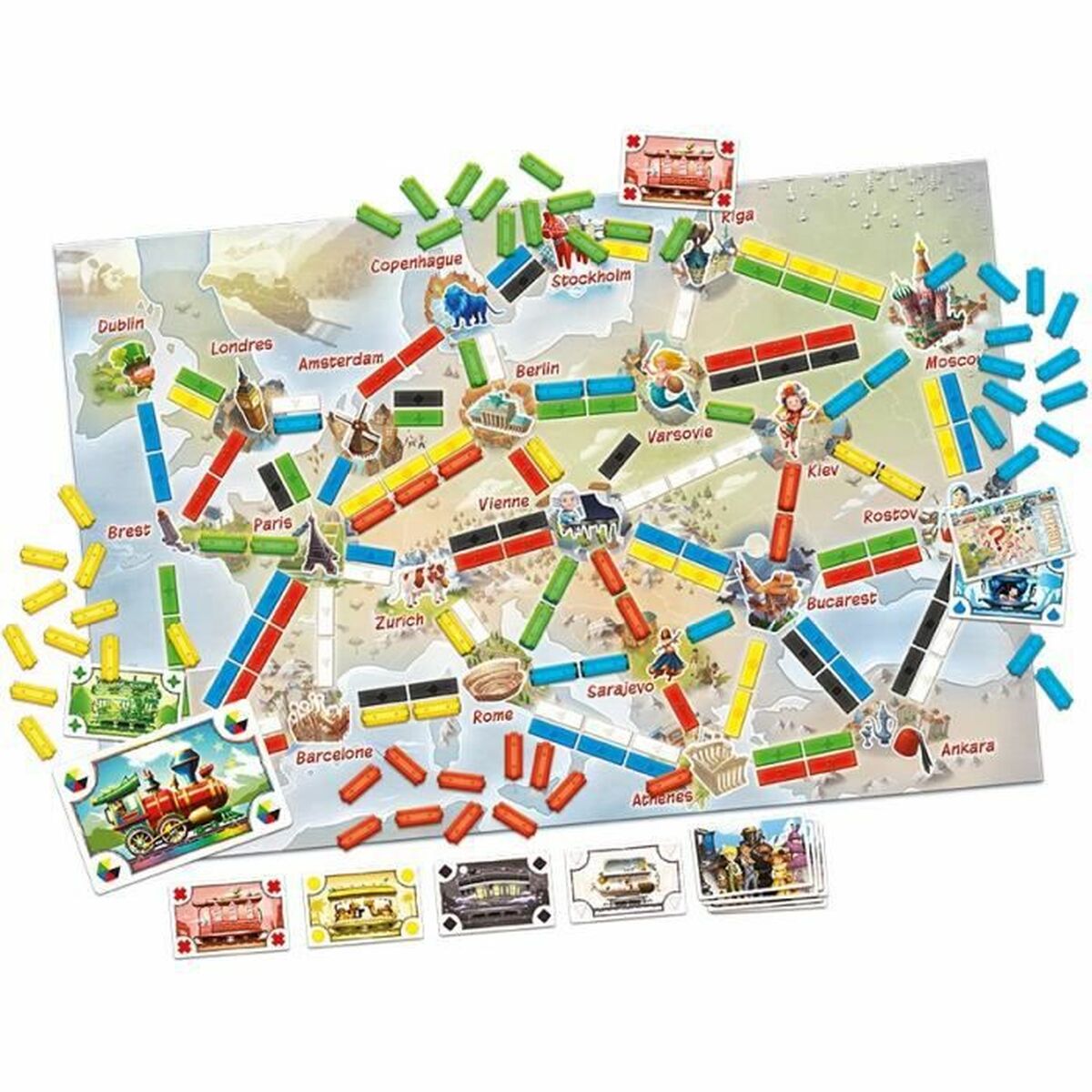 Joc de Masă Asmodee Rail Adventurers : My First Voyage (FR) Negru Albastru Alb Verde - Jucarii si jocuri, Jocuri și accesorii