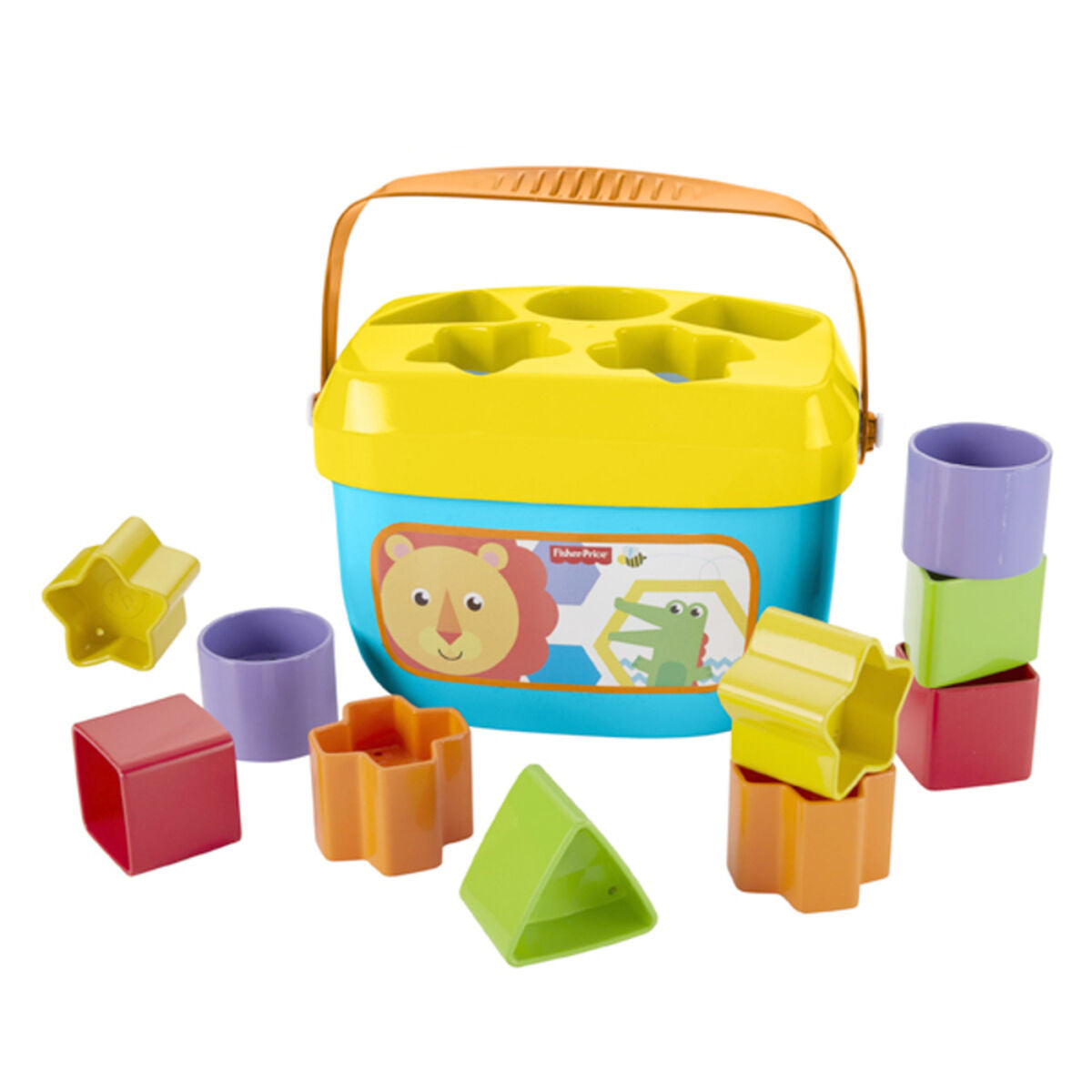 Coș cu Plăci de Construcție Mattel FFC84 10 pcs - Bebelus, Jucăriile copilăriei timpurii