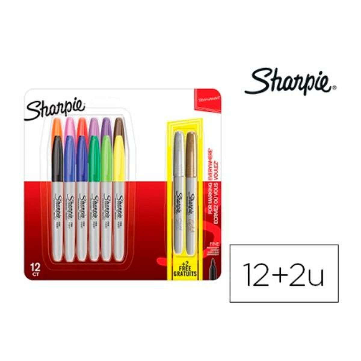 Set de Carioci Sharpie 2061126 Multicolor 1 mm 14 Piese - Birou și papetărie, Pixuri, creioane și articole de scris