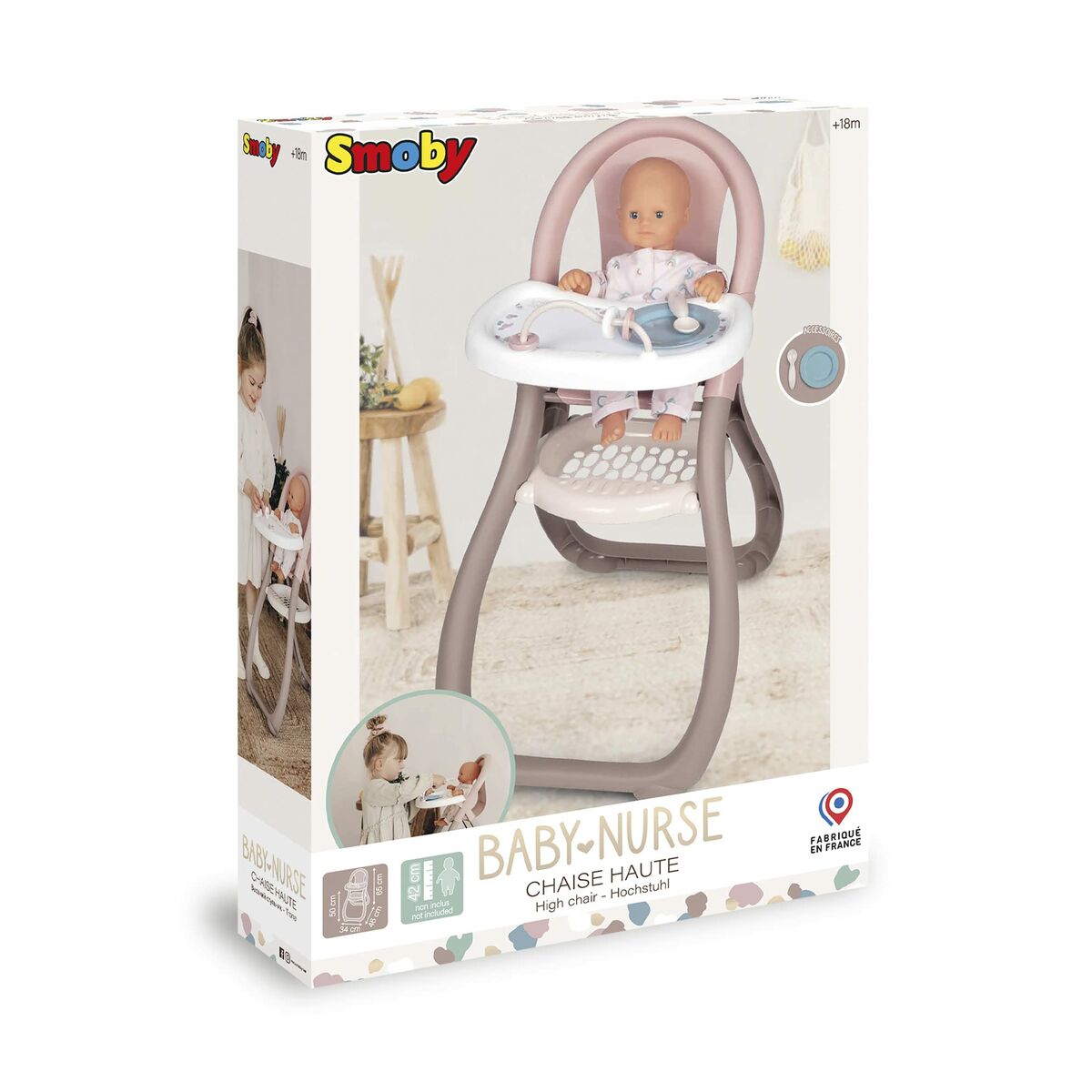 Scaun înalt Smoby Baby Nurse - Jucarii si jocuri, Păpuși și accesorii