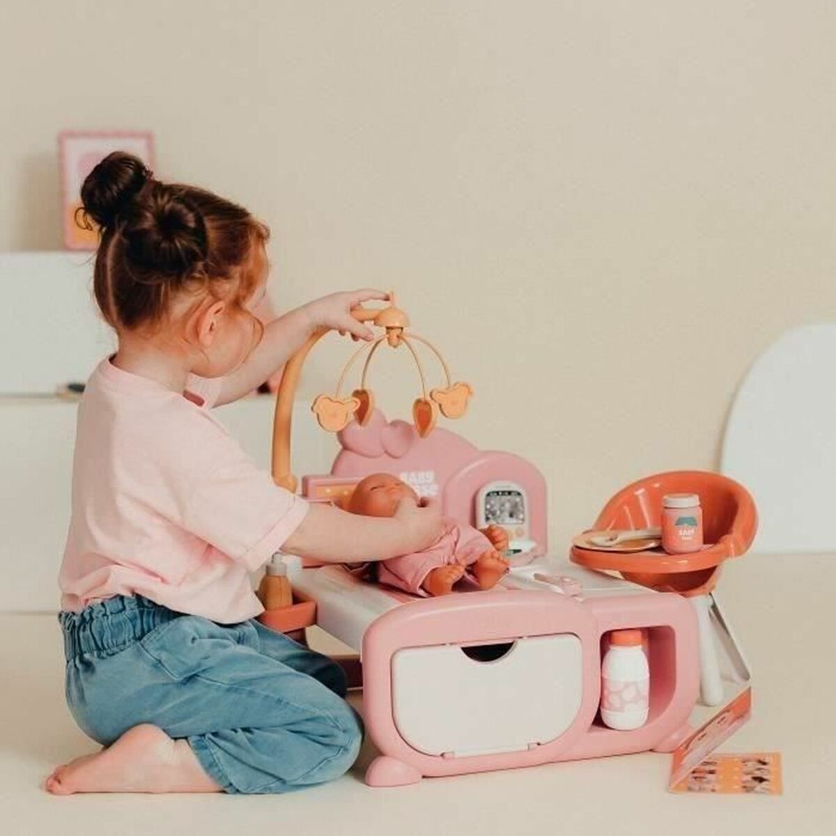 Centru de Îngrijire Păpuși Smoby Baby Nurse, 3-în-1, 16 Accesorii, Babyphone Electronic - Jucarii si jocuri, Imitații de jocuri