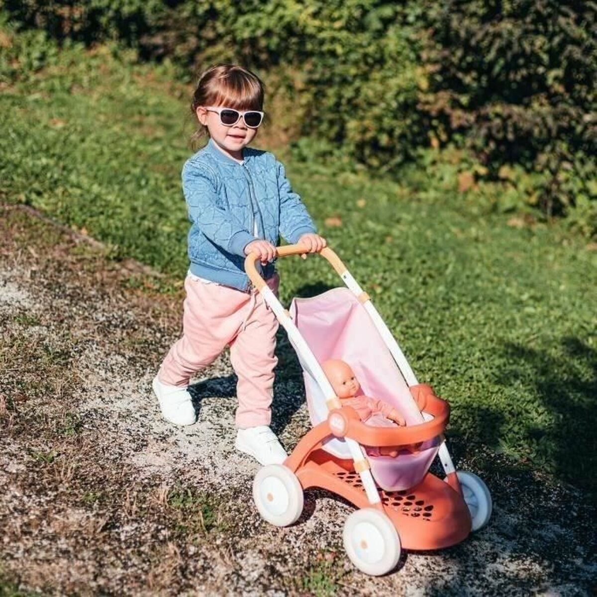 Cărucior de Păpuși Smoby Baby Nurse, Cadru Metalic, Roți Silențioase, Design Modern, Recomandat 18+ Luni - Jucarii si jocuri, Imitații de jocuri