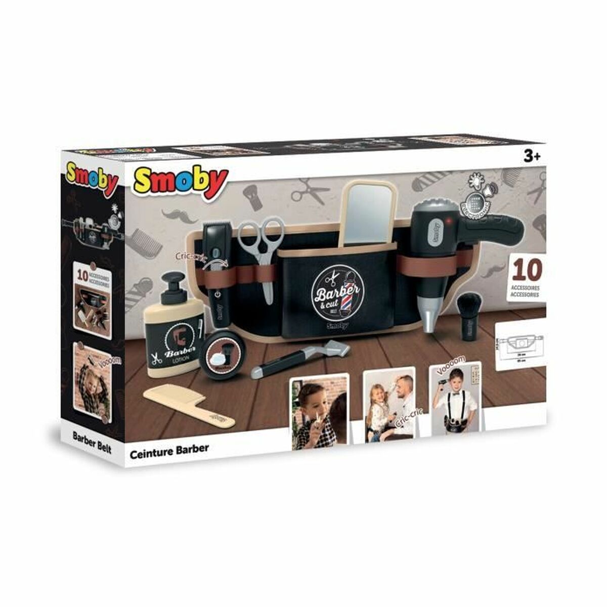 Set de Machiaj pentru Copii Smoby BARBER & CUT BELT Negru - Jucarii si jocuri, Costume și accesorii