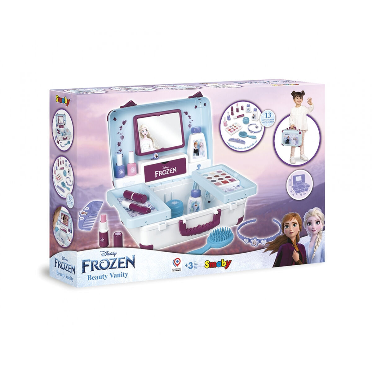 Set de Machiaj pentru Copii Smoby FROZEN BEAUTY SUITCASE Multicolor - Jucarii si jocuri, Costume și accesorii
