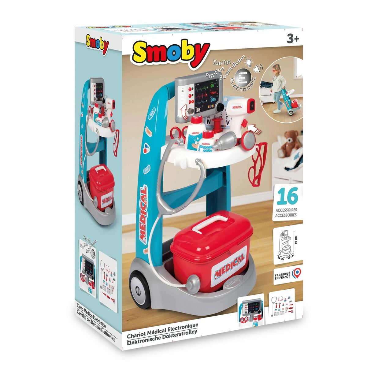 Cărucior Smoby ELECTRONIC MEDICAL - Jucarii si jocuri, Imitații de jocuri