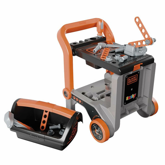 Atelier Mobil Black+Decker Smoby 3-în-1, Cărucior de Scule și Banc de Lucru - Jucarii si jocuri, Imitații de jocuri