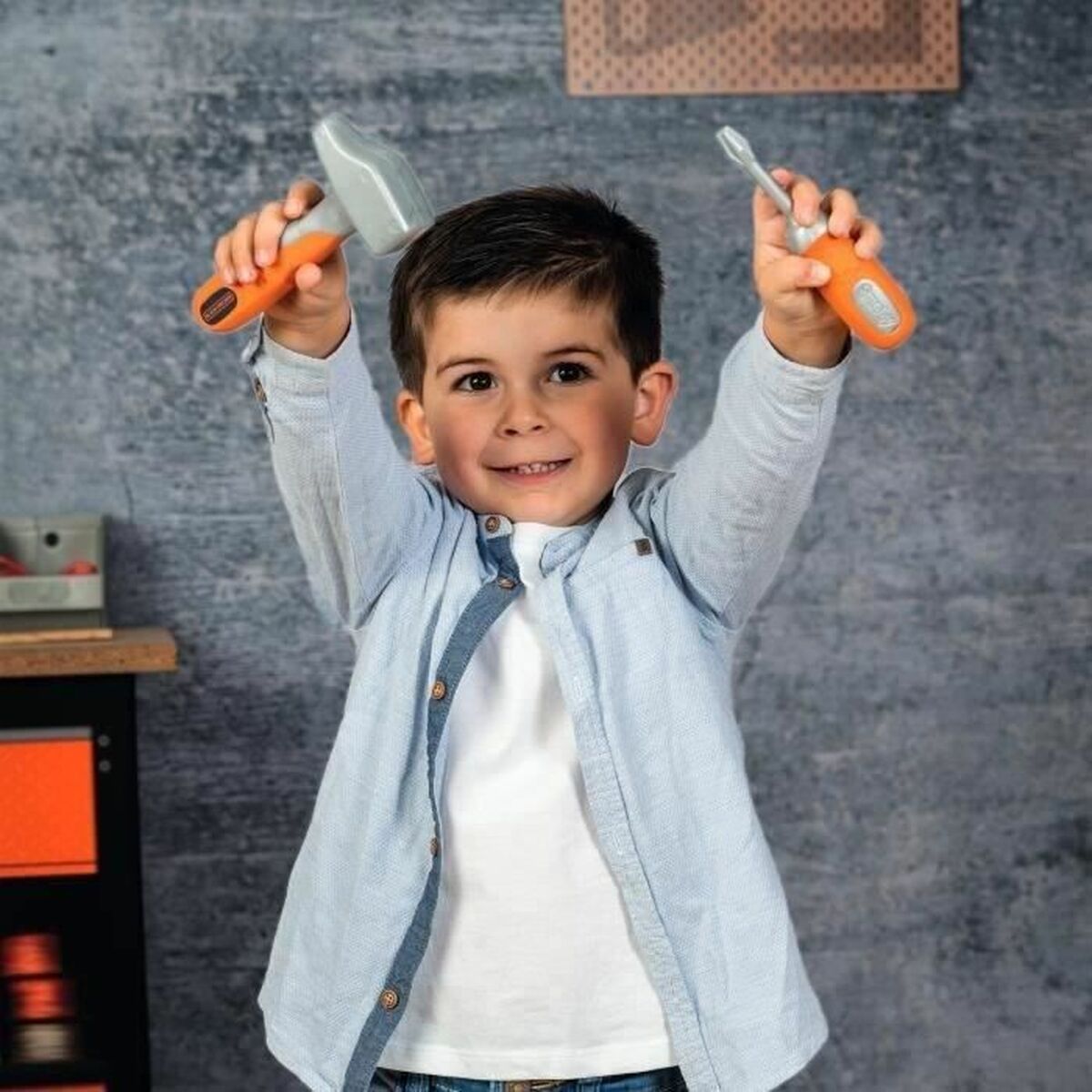 Trusă/Cutie de Scule Smoby Black+Decker, Unelte Portabile, 50% Material Reciclat, 3+ Ani - Jucarii si jocuri, Imitații de jocuri