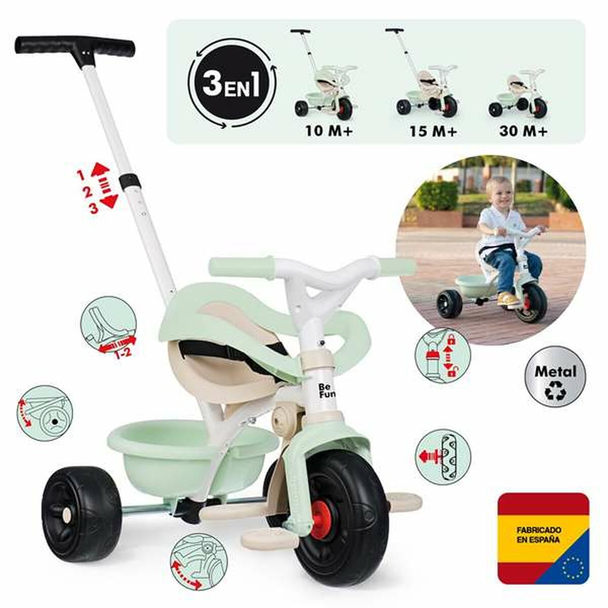 Triciclu Smoby Metalizat - Jucarii si jocuri, În aer liber și sport
