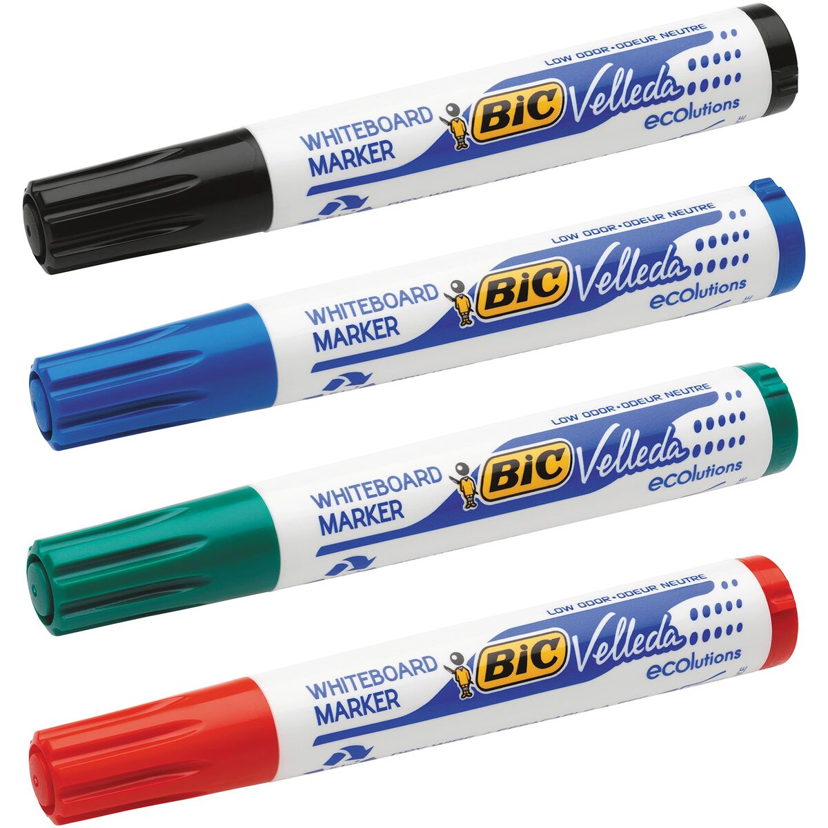Marker pentru tablă albă Bic Velleda 4 Unități Alb (5 Piese) (4 Unități) - Birou și papetărie, Pixuri, creioane și articole de scris