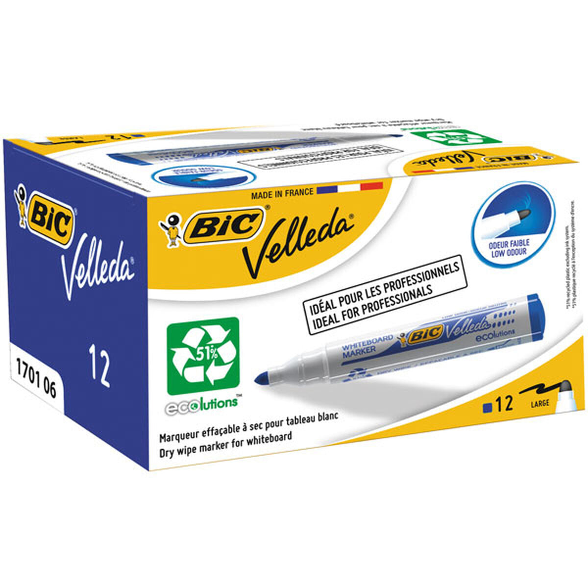 Markere cu cretă lichidă Bic Velleda Ecolutions 1701 Albastru (12 Piese) - Birou și papetărie, Pixuri, creioane și articole de scris