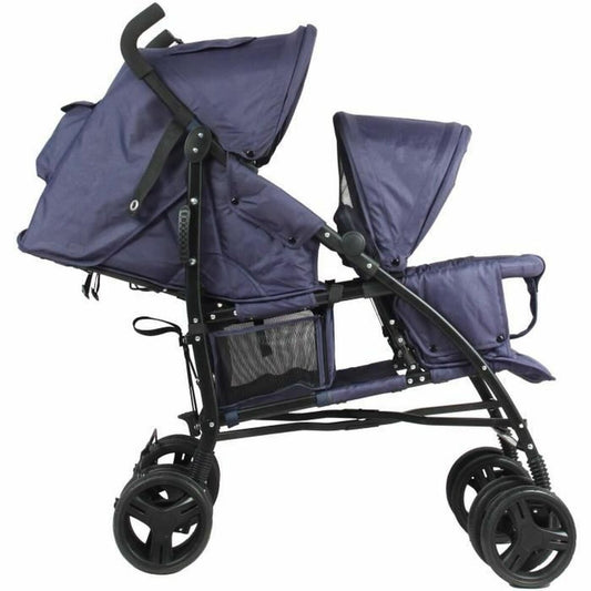 Cărucior de plimbat bebe Bambisol Double Cane Bleumarin - Bebelus, Cărucioare, scaune și accesorii