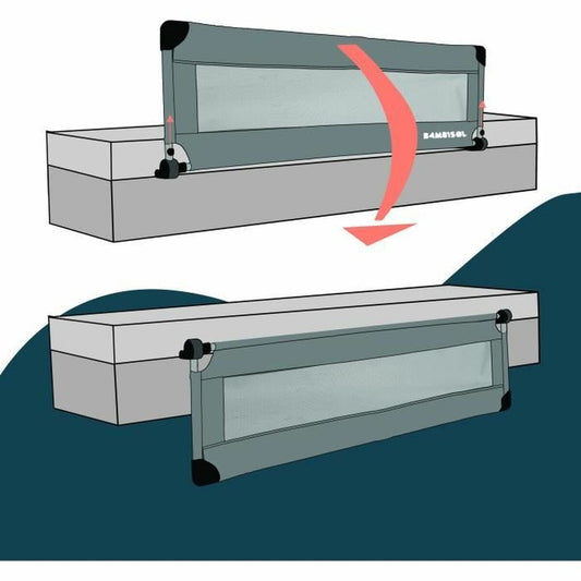 Bară de siguranță pentru pat Looping BL5003G 44 x 150 cm Gri - Bebelus, Dormitor