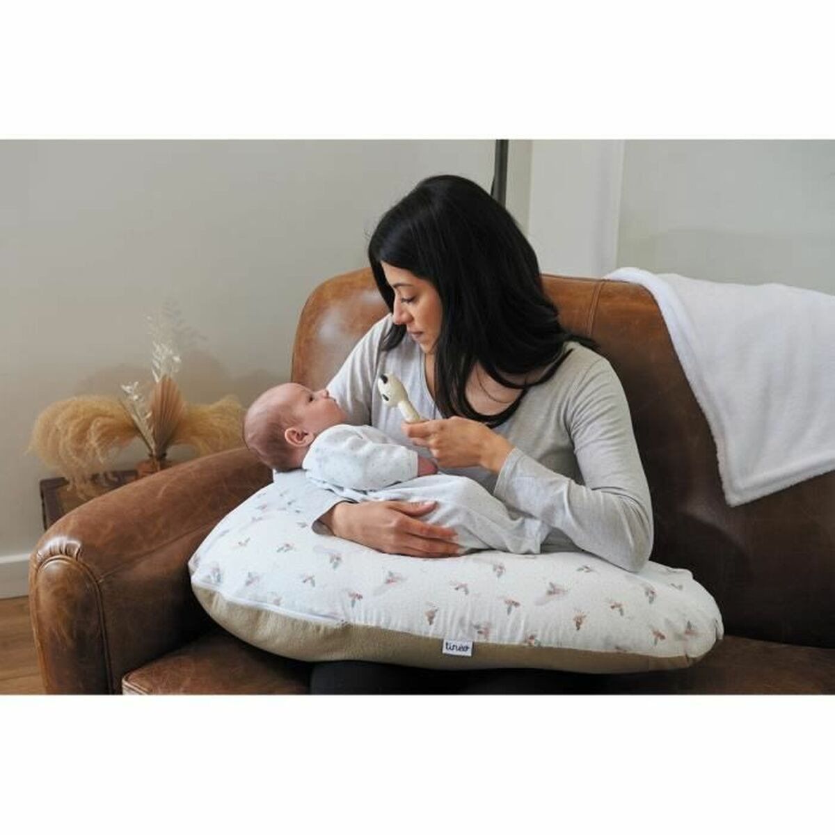 Breastfeeding Cushion Tineo Alb/Roz - Bebelus, Alăptarea și hrănirea
