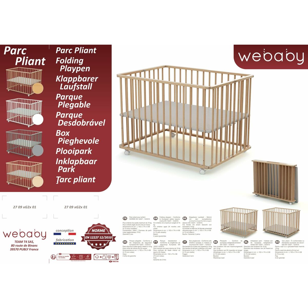 Loc de joacă WEBABY Bej 70 x 100 cm - Bebelus, Dormitor
