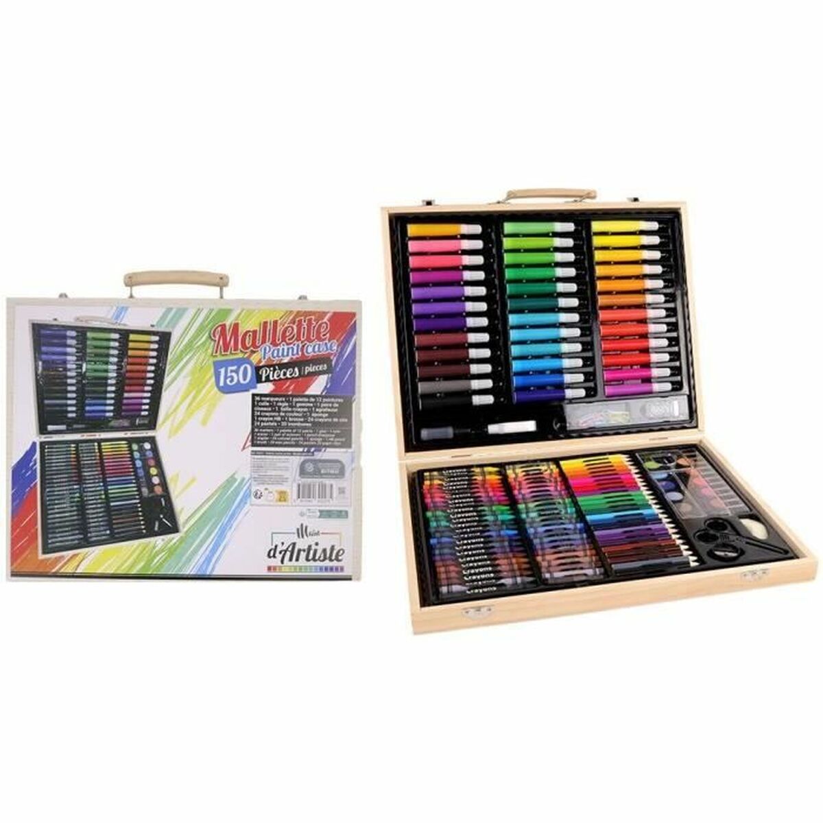 Set pentru desen Multicolor 150 Piese - Jucarii si jocuri, Activități creative