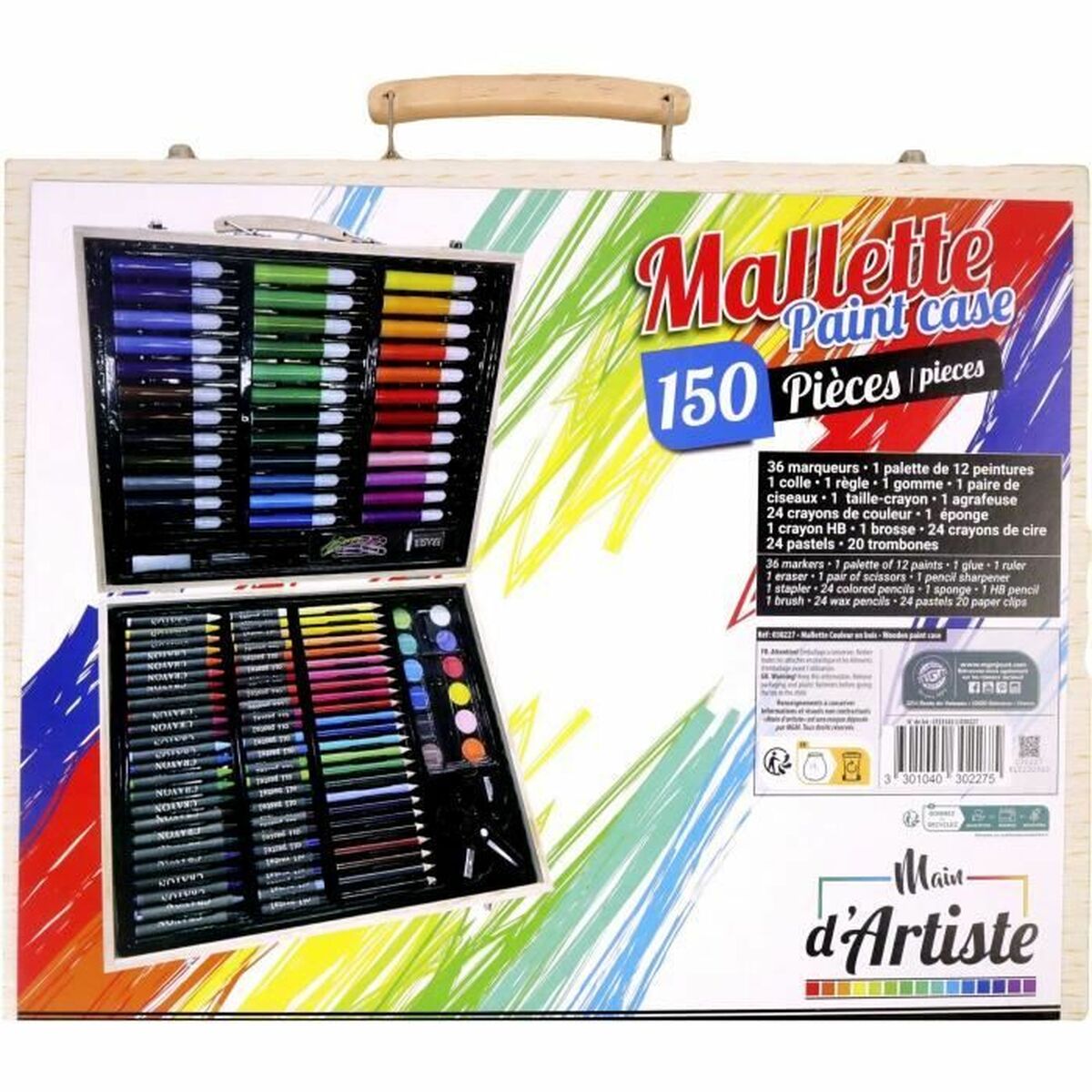 Set pentru desen Multicolor 150 Piese - Jucarii si jocuri, Activități creative