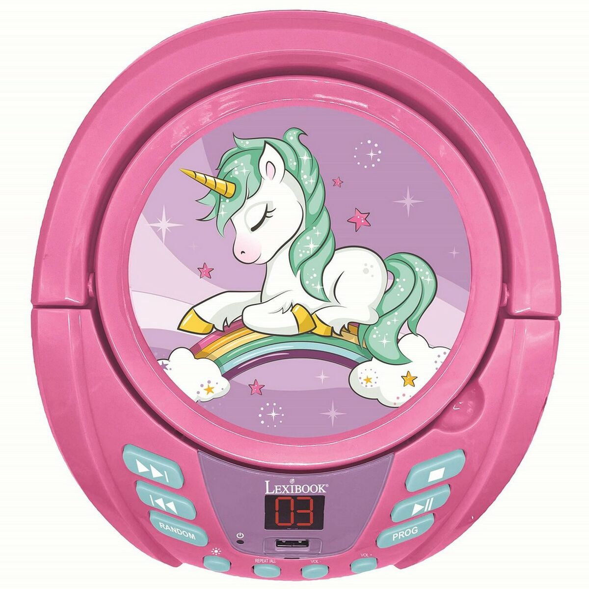 Reproducător CD/MP3 Lexibook Infantil Roz Bluetooth Unicorn - Jucarii si jocuri, Instrumente muzicale pentru copii