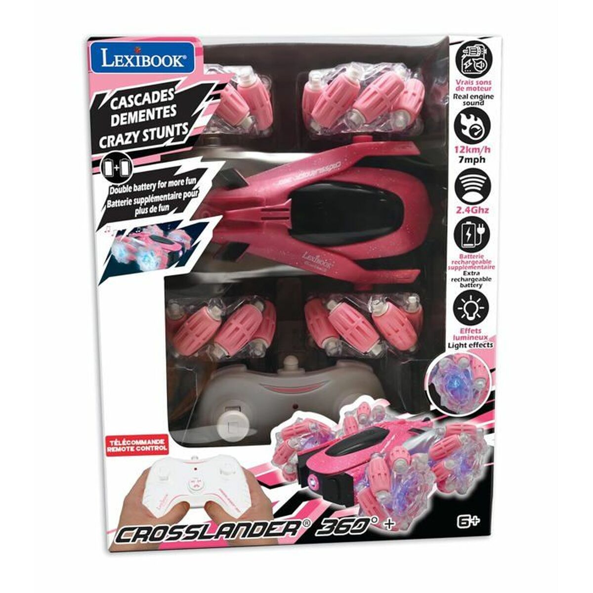Mașină Radio Control Lexibook Crosslander 360 Roz/Negru - Jucarii si jocuri, Vehicule