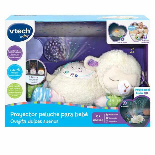 Jucărie de Pluș Oaie cu Proiector LED Vtech Sweet Dreams 15 x 32 x 12 cm - Bebelus, Dormitor