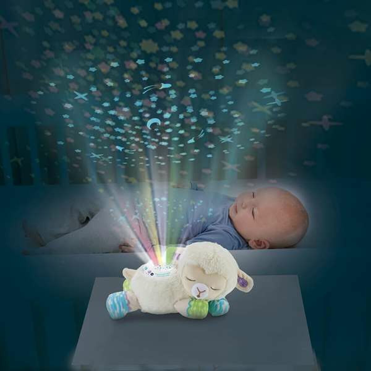 Jucărie de Pluș Oaie cu Proiector LED Vtech Sweet Dreams 15 x 32 x 12 cm - Bebelus, Dormitor