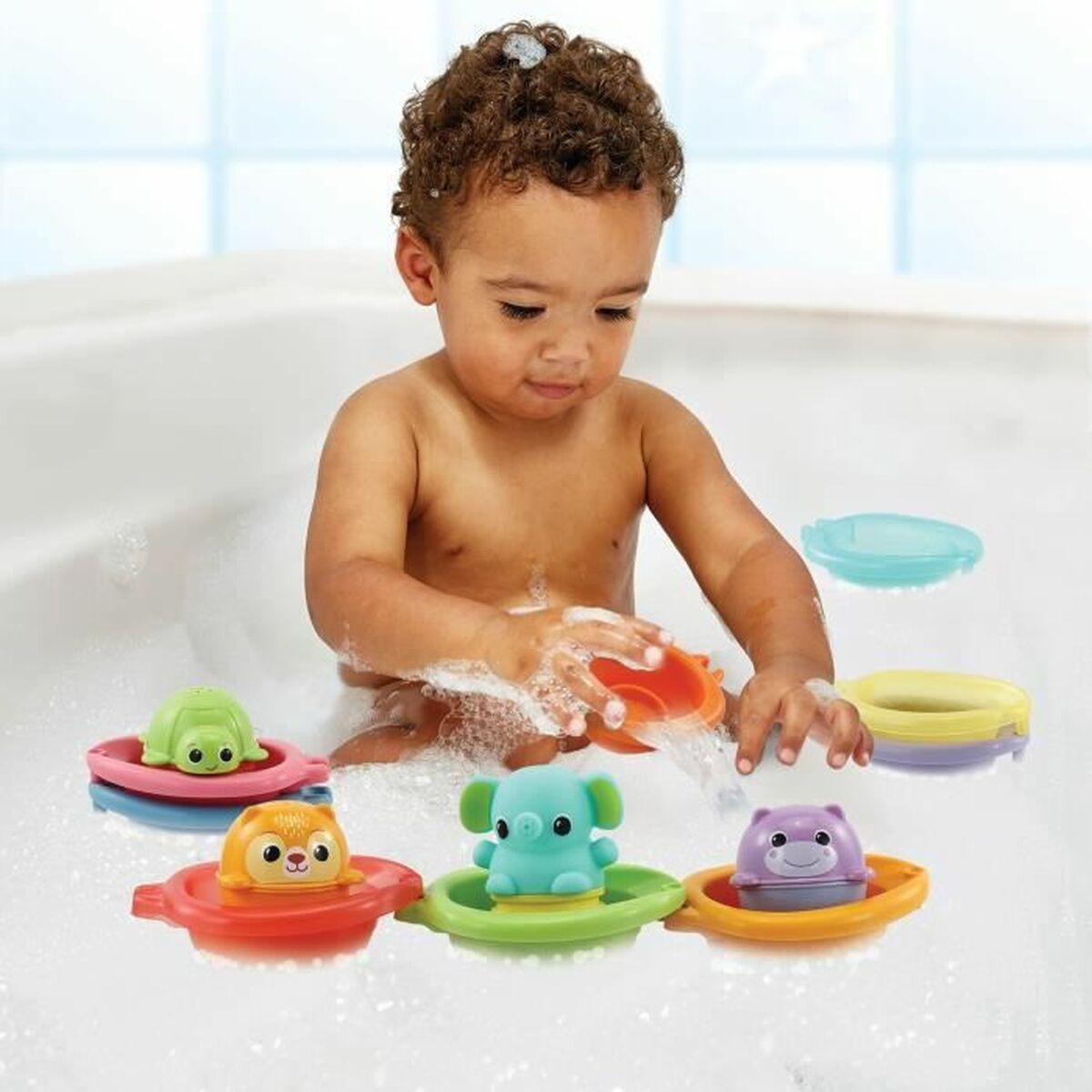 Jucărie educațională Vtech Baby Cofret de Bain empilo rigo l´eu (FR) - Bebelus, Jucăriile copilăriei timpurii