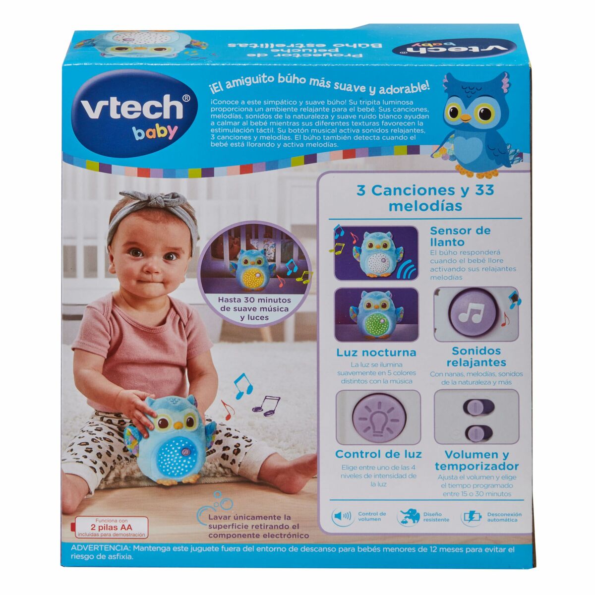 Mobil Proiector Vtech 18,8 x 10 x 21,6 cm Bufniță - Bebelus, Dormitor