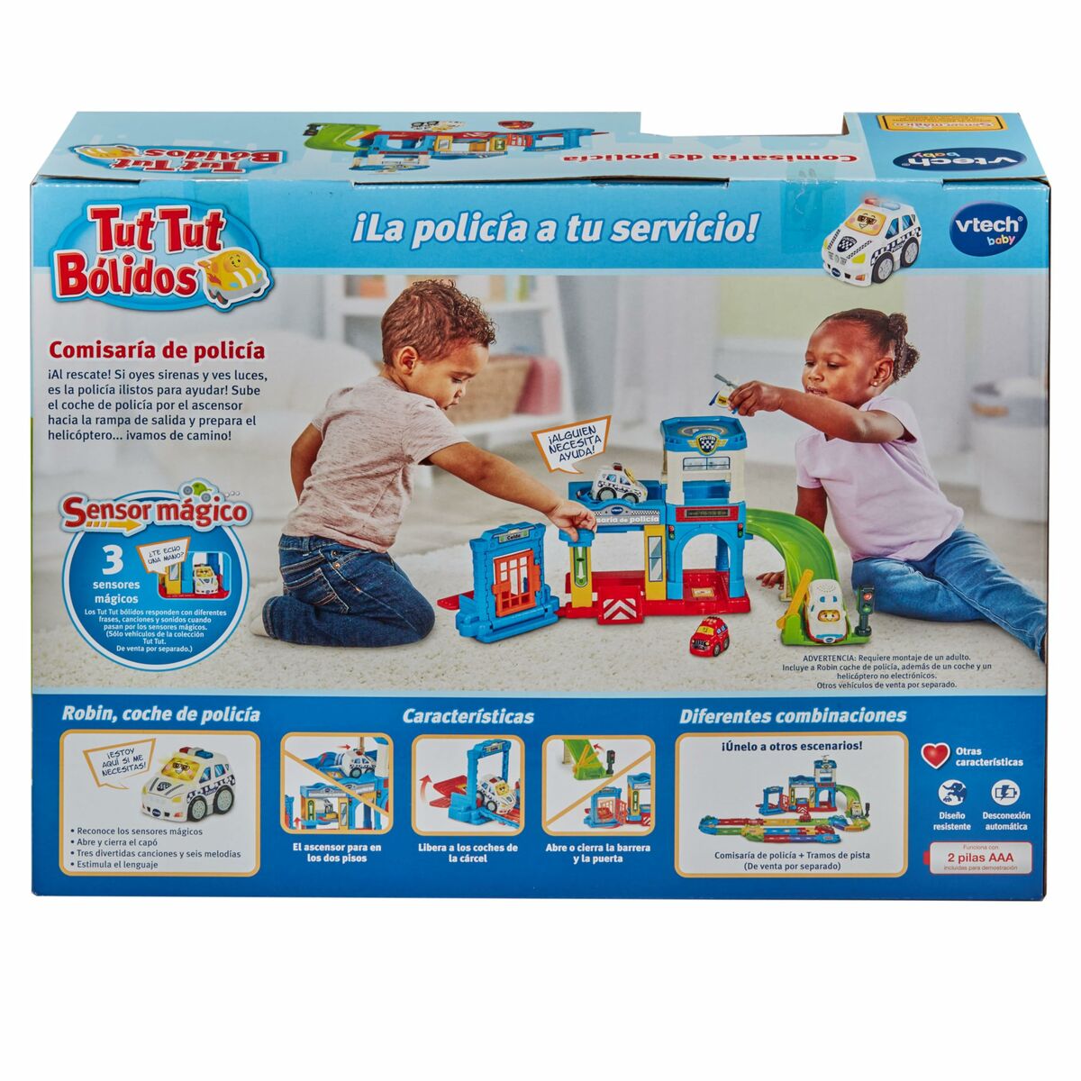 Set de Jucării cu Vehicule Vtech Tut Tut Bolidos 28 x 11,5 x 28 cm Polițist - Jucarii si jocuri, Vehicule