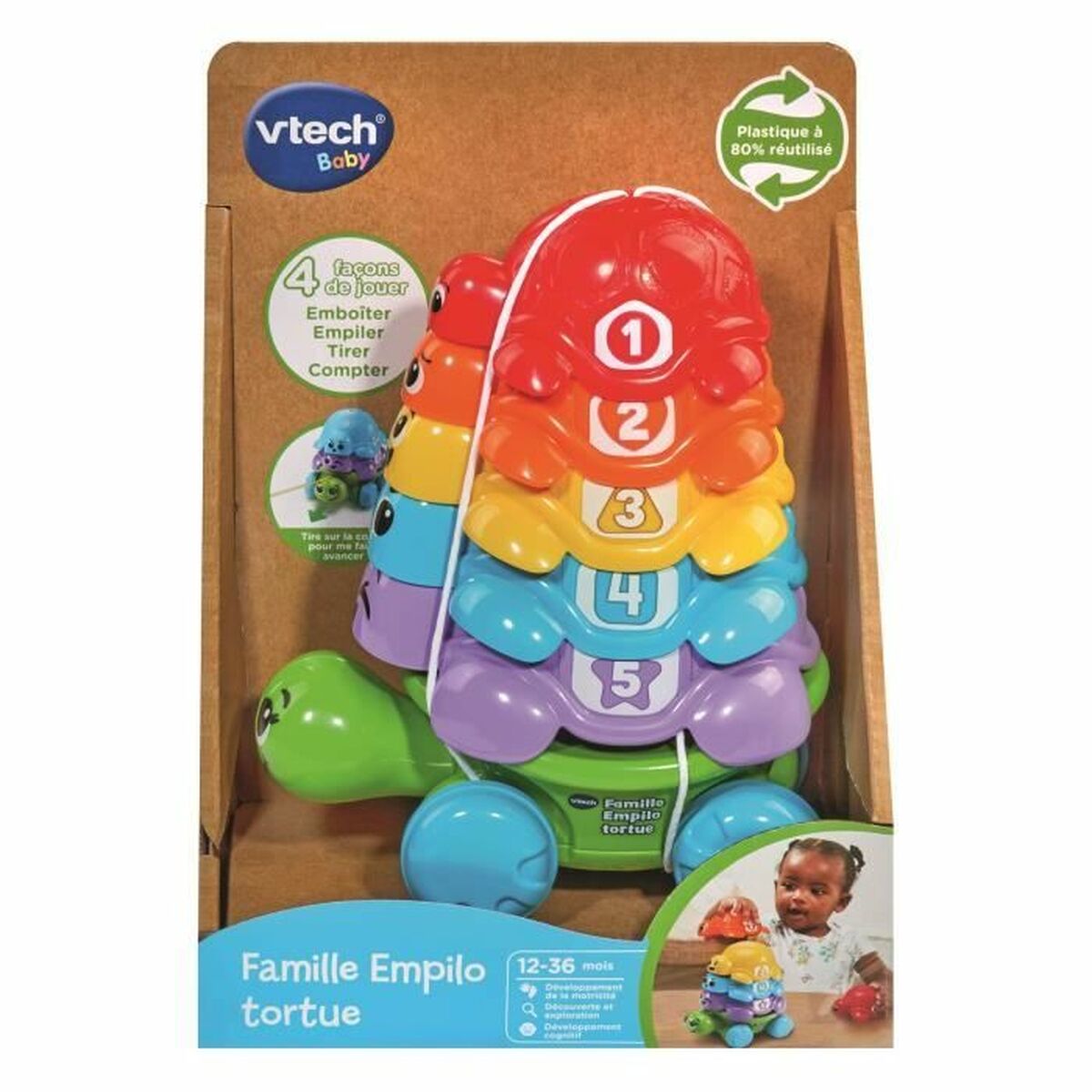 Jucărie educațională Vtech Baby Famille Empilo Tortue (FR) - Bebelus, Jucăriile copilăriei timpurii