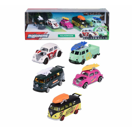 Set Majorette Volkswagen (VW) T1, Beetle & Camper, Ediție Surf/Adventure, 5 Mașinuțe Metalice - Jucarii si jocuri, Imitații de jocuri