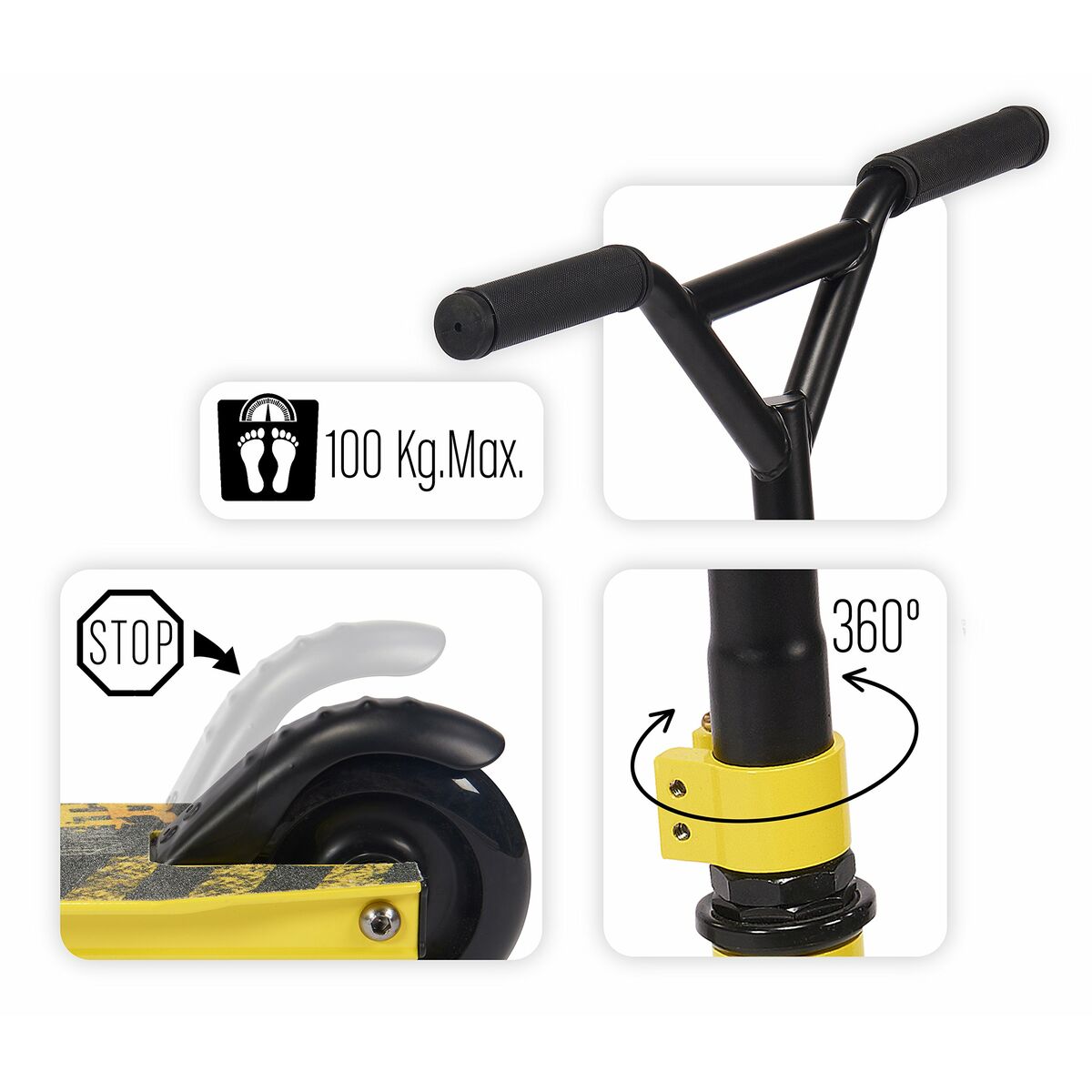 Trotinetă Stamp Freestyle Galben - Jucarii si jocuri, În aer liber și sport